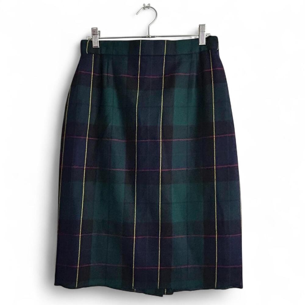 Escada pure wool plaid skirt